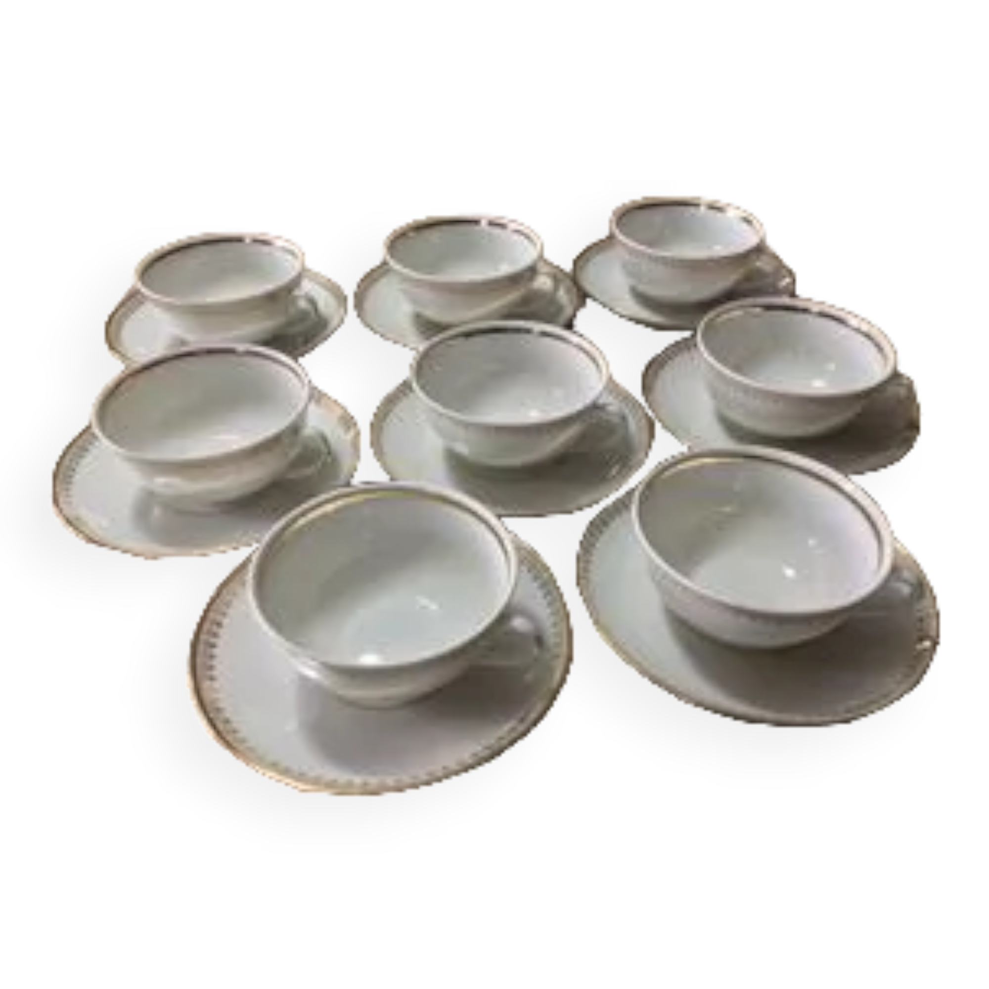 8 coffee, tea or chocolate cups & saucers Ferdinand Deshoulières