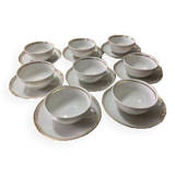 8 coffee, tea or chocolate cups & saucers Ferdinand Deshoulières