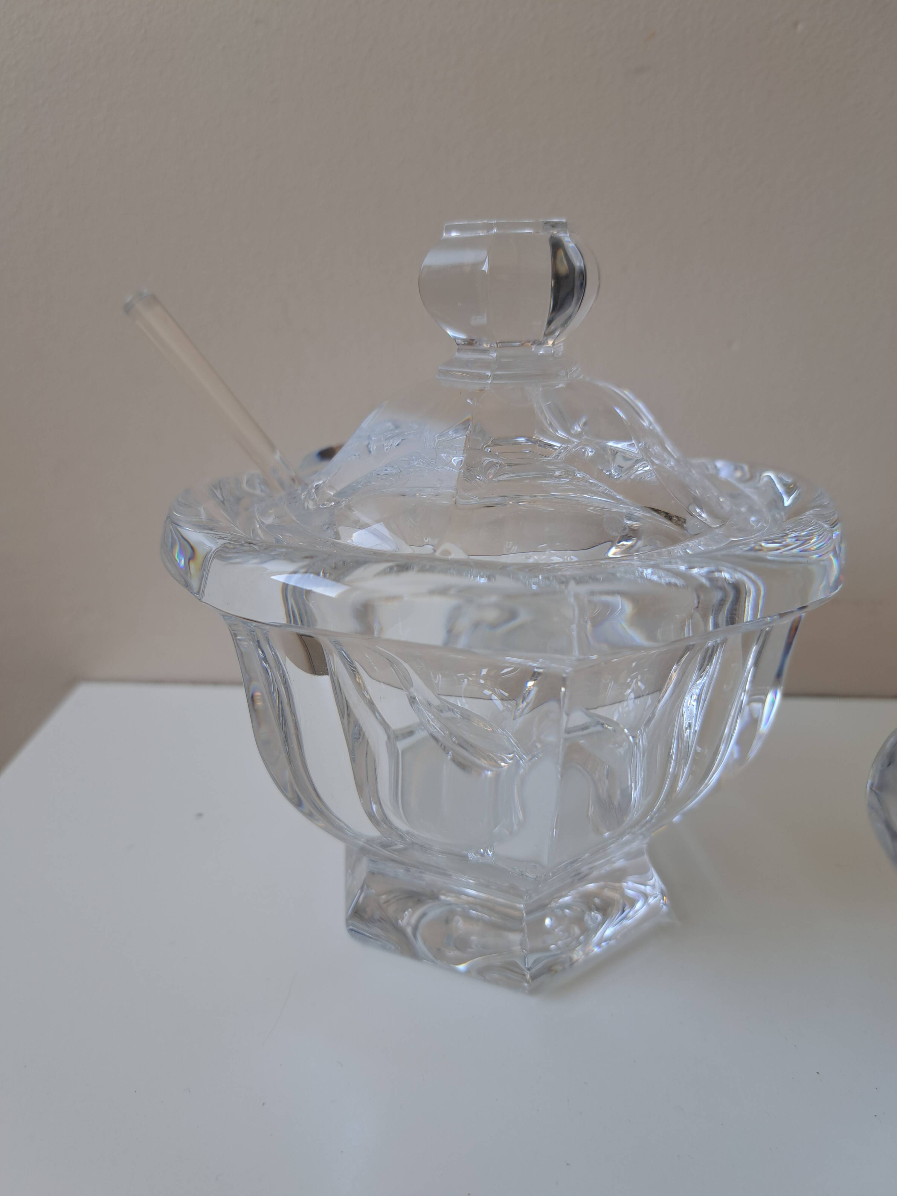 Set of a Harcourt Baccarat mustard and sugar bowl