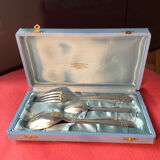 Baptism box, 3 pieces in silver metal