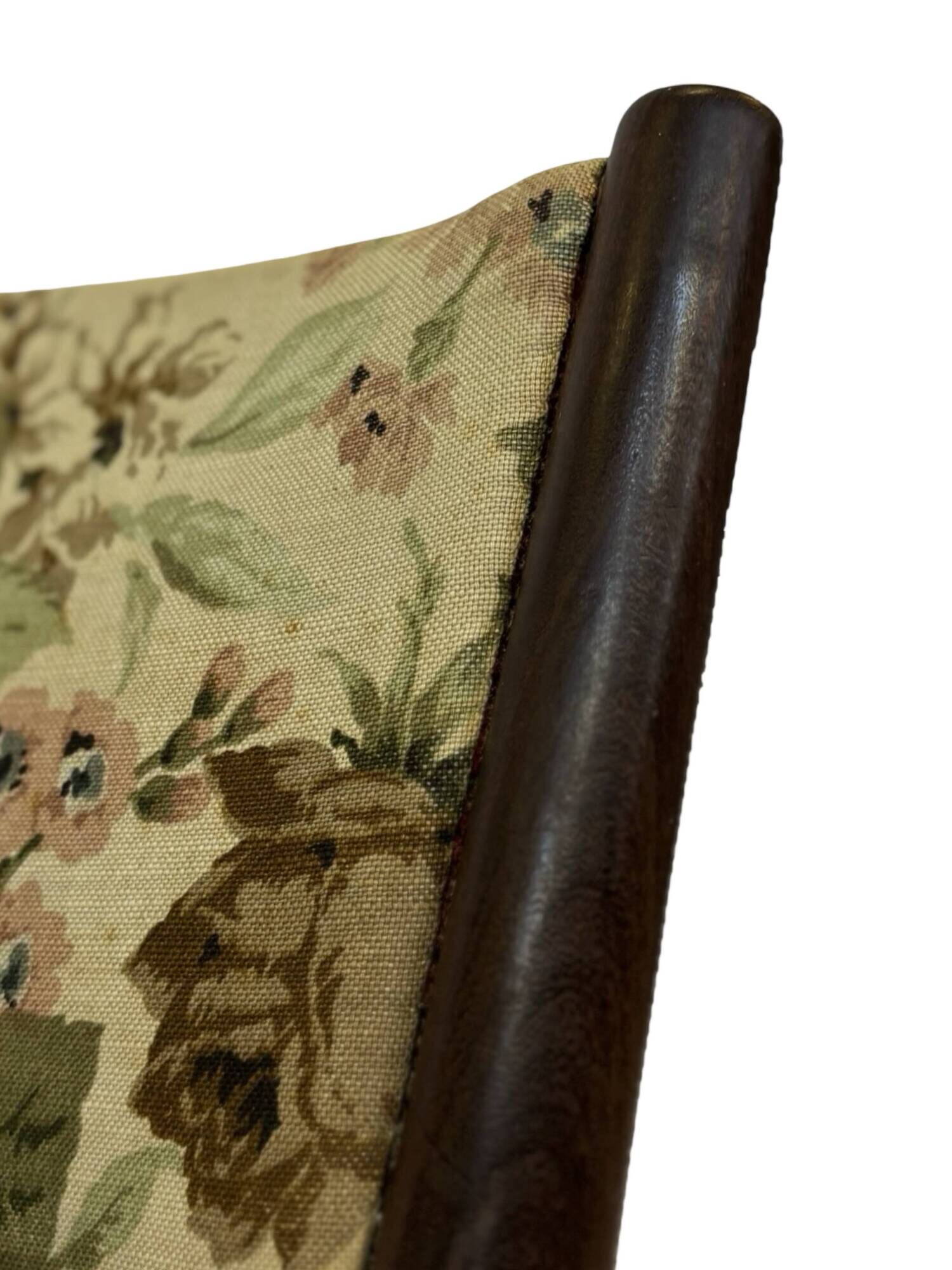 Vintage Dining Chair Flower Upholstery 1960s Teak