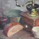 Still life at breakfast, painting, 45 x 50 cm