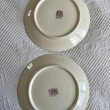 Set of 2 HB&Cie slip plates, diameter 21 cm, strawberry decoration