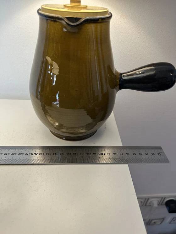 2 vase lamps made from French bistro pitchers, 1960s.