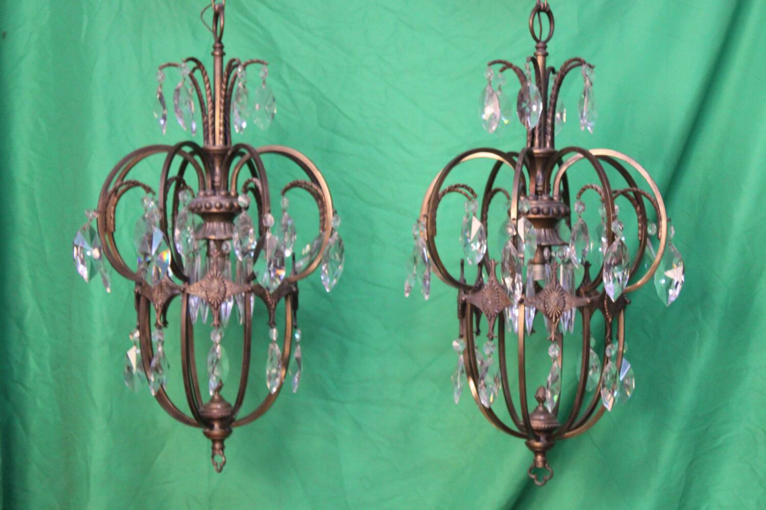 Par of Gilt bronze Chandelier C.1900 Italy