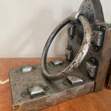 Brutalist bookends pair