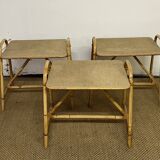 Bamboo and rattan side table / end table