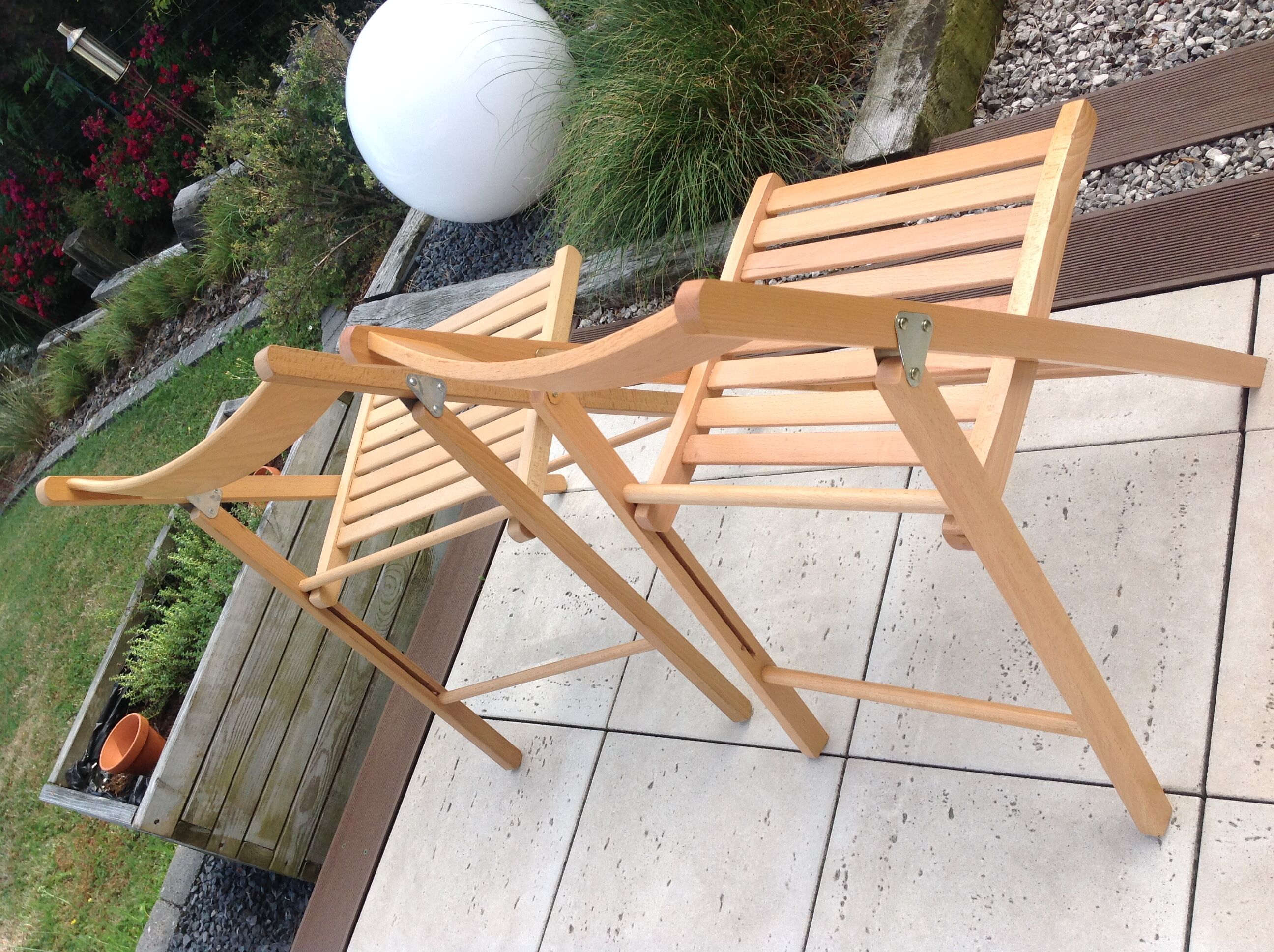 Pair of folding chairs Scandinavian style 70s