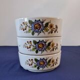 Set of 3 bowls in the Éclat model from Sarreguemines. 1960s.