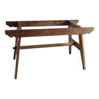Solid oak table leg by René Gabriel - 1950s