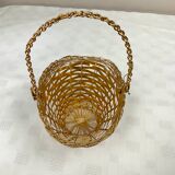 Vintage golden metal basket