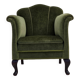 Fauteuil danois des années 1950, velours vert, pieds en frêne.