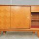 Sideboard 1960 diamond marquetry and showcase 180x45