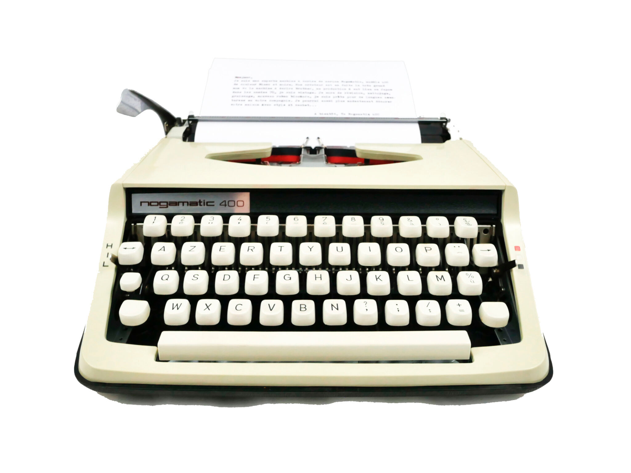 Nogamatic 400 beige and black typewriter