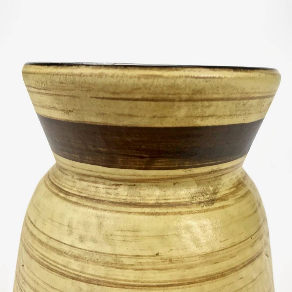 Ethnic trendy striated ivory vase from the 60s