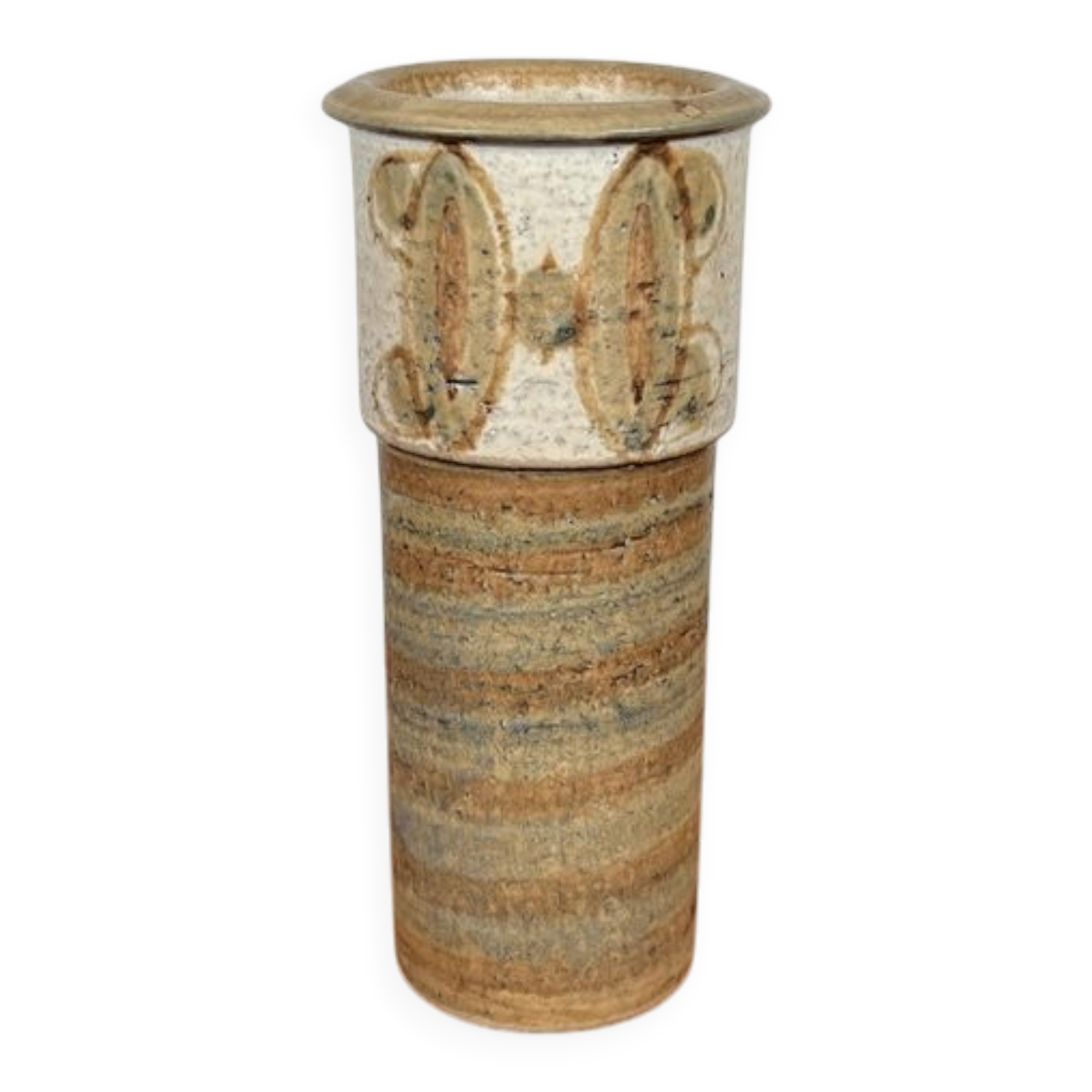 Danish studio ceramic vase from the mid-century by Svend Aage Jensen for Søholm, 1960s.