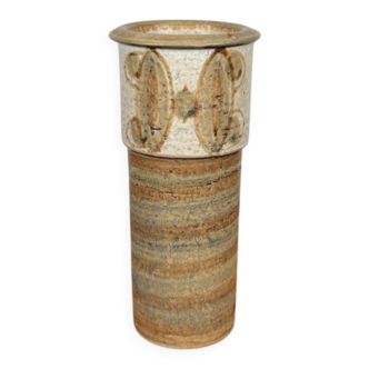 Danish studio ceramic vase from the mid-century by Svend Aage Jensen for Søholm, 1960s.