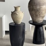 Pawn Black - Stool, side table, end table in solid mango wood.