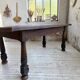 19th-century castle table, carved solid oak, 190cm.
