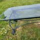 Italian glass and wrought iron coffee table