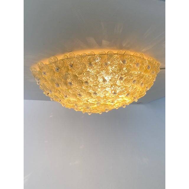 Early 21st Century Gold-Flowers Murano Glass Flush Mount
