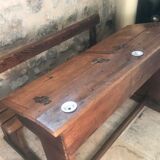 Pupitre écolier avec banc intégré années 40/50