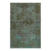 Handmade Turkish Decorative 1980s 242 cm x 349 cm Turquoise Wool Carpet