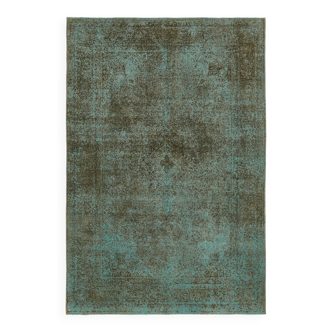 Fait à la main turc décoratif des années 1980 242 cm x 349 cm Tapis de laine turquoise