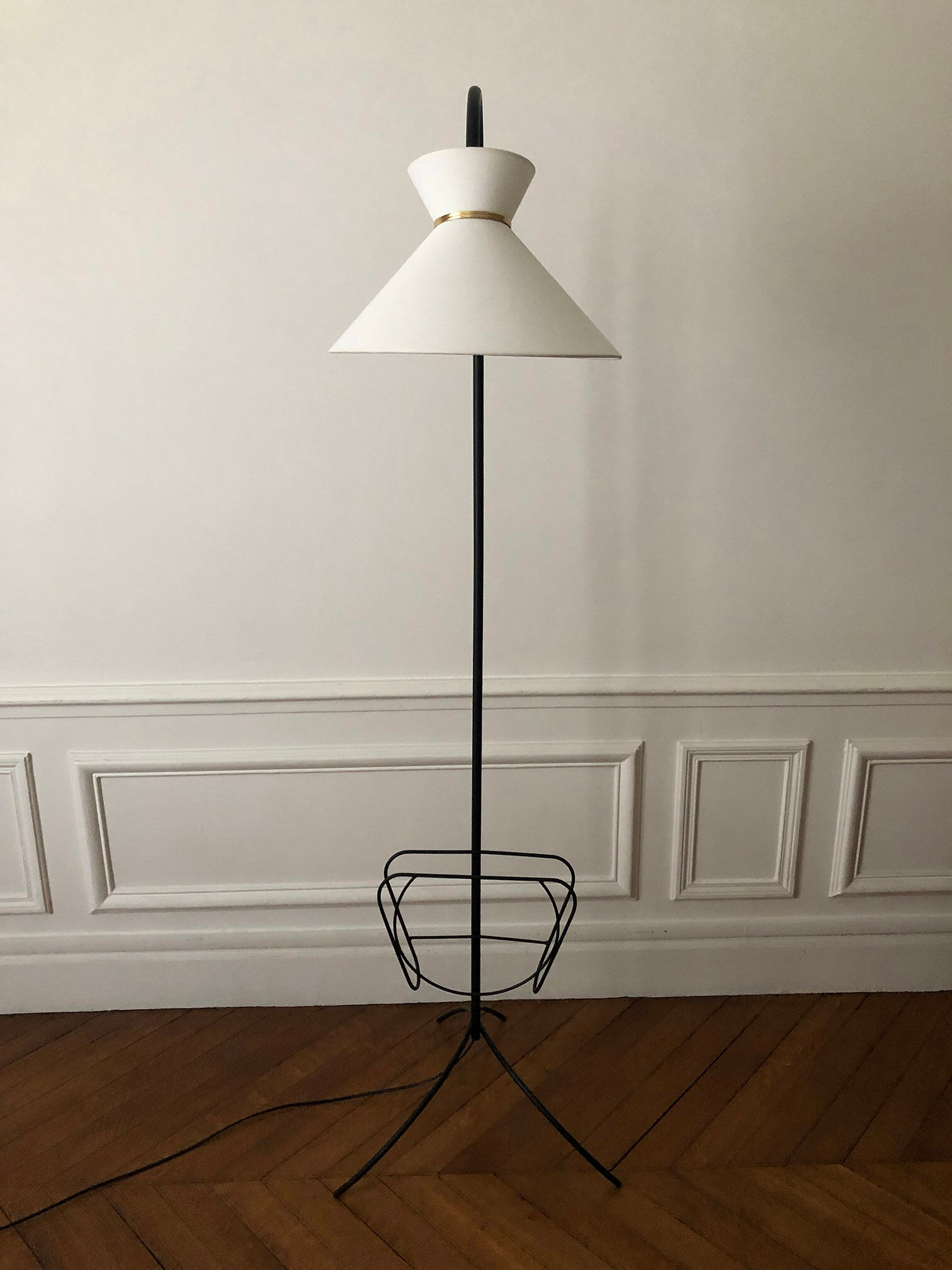 Floor lamp 1950-60 with review door and diabolo