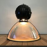 Lampe suspension holophane verre prismatique noire