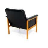 Fauteuil scandinave en simili-cuir, Suède, 1950