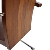 Ensemble vintage de quatre chaises design en hêtre massif chrome