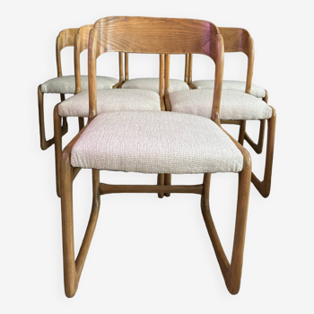 Set of 6 vintage Baumann sled chairs