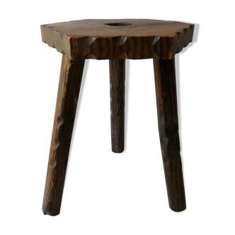 Massive pine tripod stool