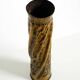 Unique large brass vase in a Brutalist design, handcrafted in December 1975