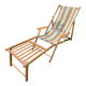 Vintage wooden deckchair/chilienne with footrest — 1960s