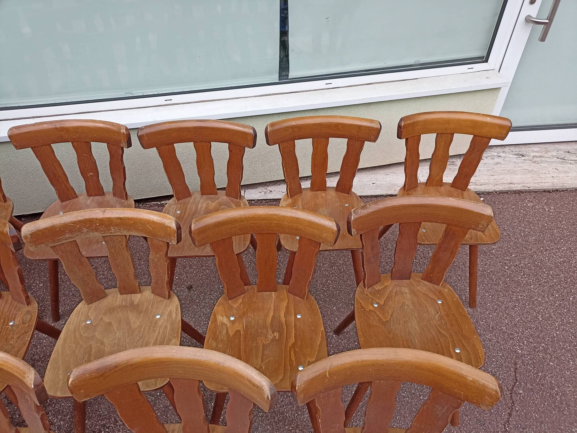 Set of 20 bistro cafe bar restaurant chairs - wood - vintage
