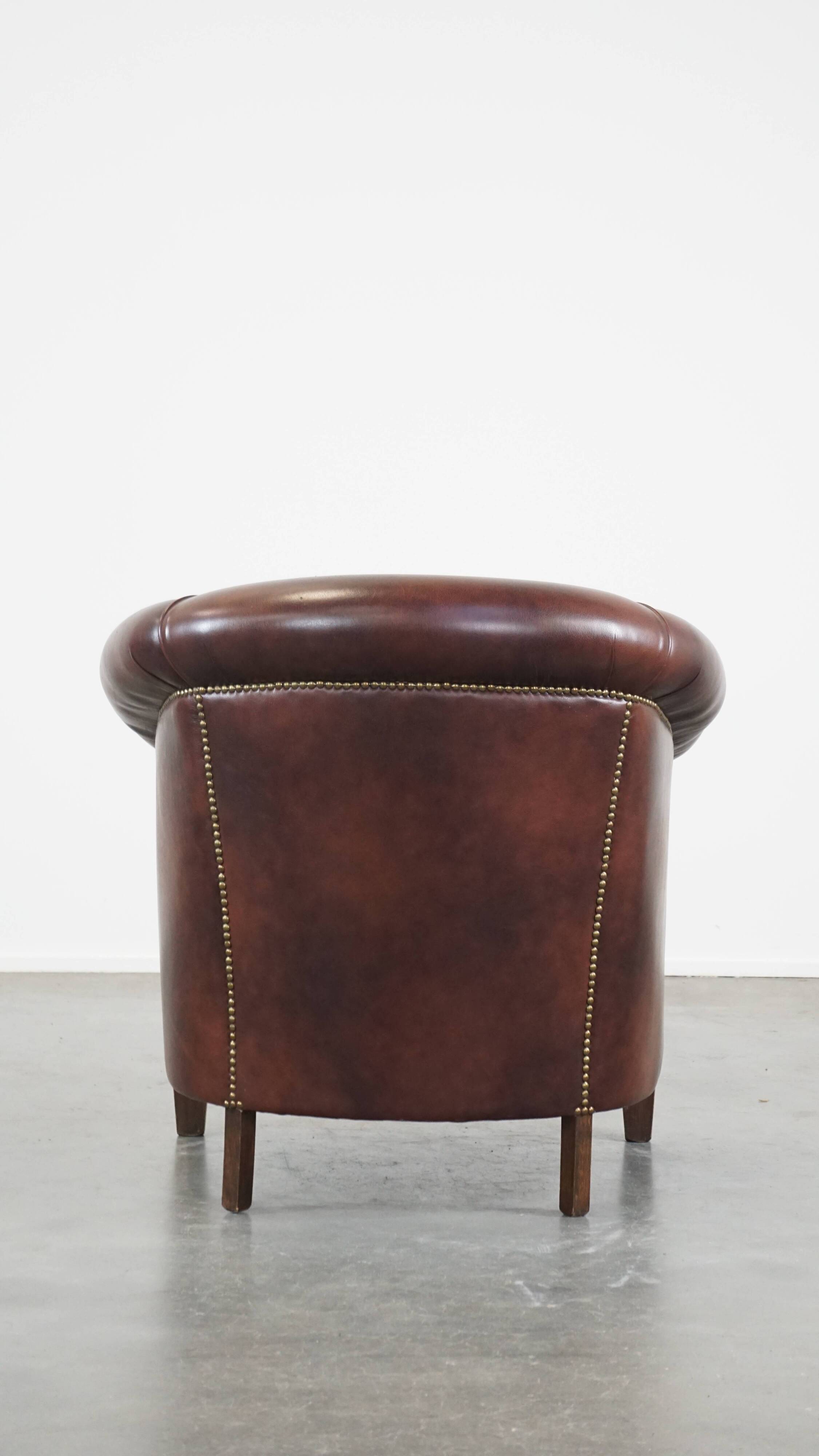 Cow leather club chair in English style