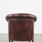 Cow leather club chair in English style
