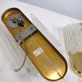 Brass and Ice Glass Wall Lamps by Carl Fagerlund for JBS, Set of 2, 1970s