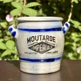 Old small glazed stoneware pot - Mustard L'Impériale.