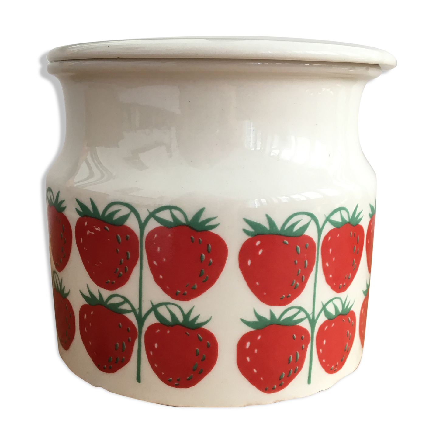 jam jar pattern strawberries manufacture Arabia Finland