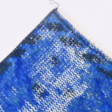 5x8 Faded Blue Handmade Wool Turkish Tapis Rug, 243x148Cm