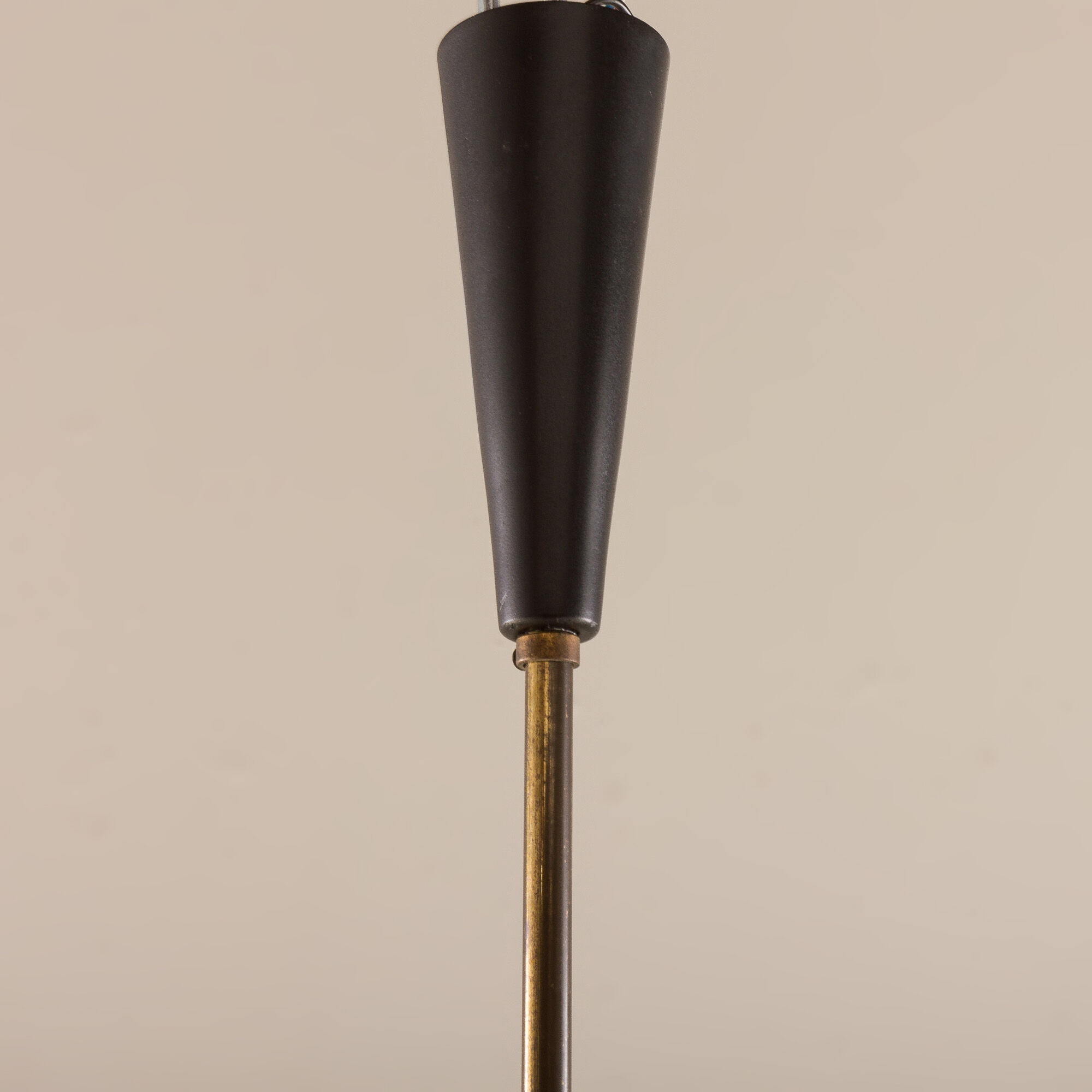 Italian mid-century Murano glass and teak chandelier attributed to Stilnovo, 1960s