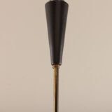 Italian mid-century Murano glass and teak chandelier attributed to Stilnovo, 1960s