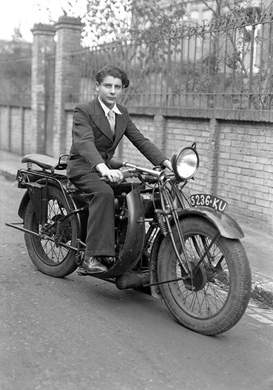 Motorcycle young man 1920