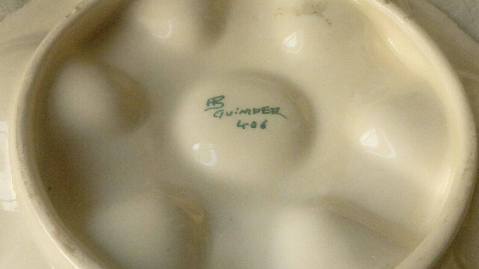 Oyster plate in HB Quimper earthenware