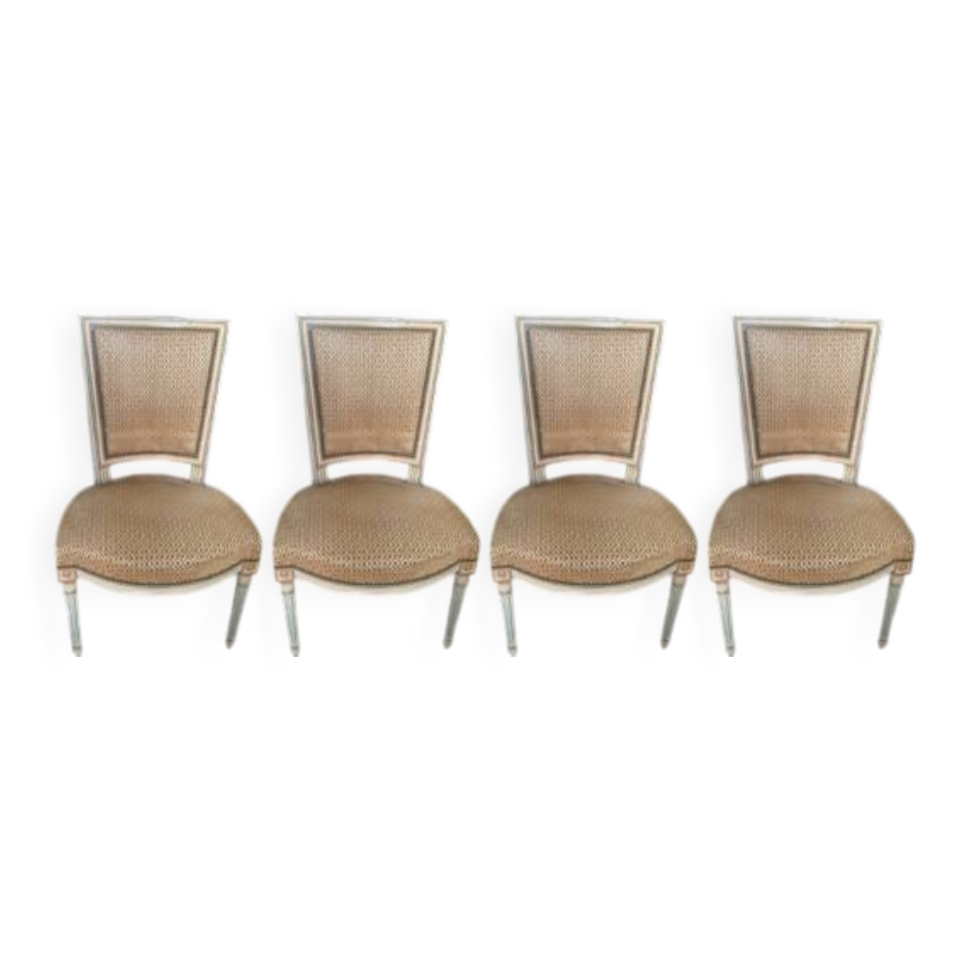 4 covered chairs