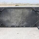 Brutalist coffee table, slate top and steel base, France, 1960s