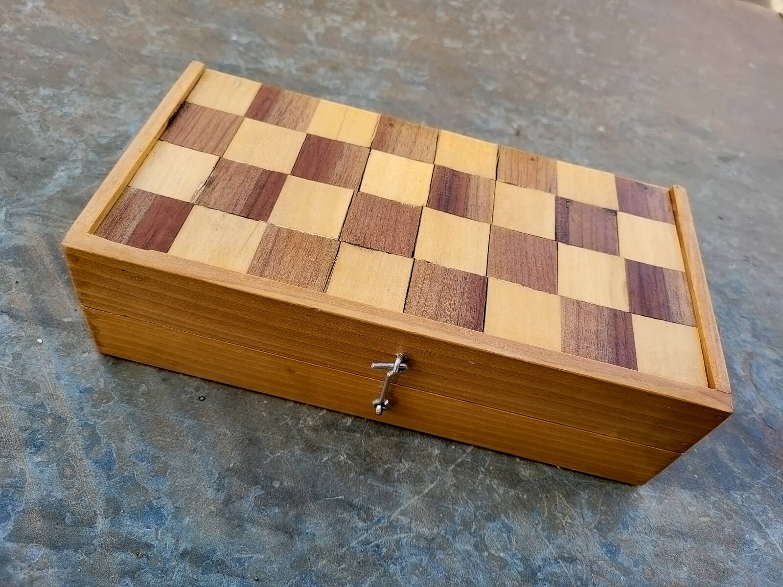 Jeu d'échecs en bois de style art déco